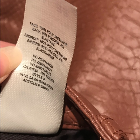 Aritzia Wilfred The Melina Python Embossed Faux Leather Pants in Cognac Brown 6 - Picture 12 of 12